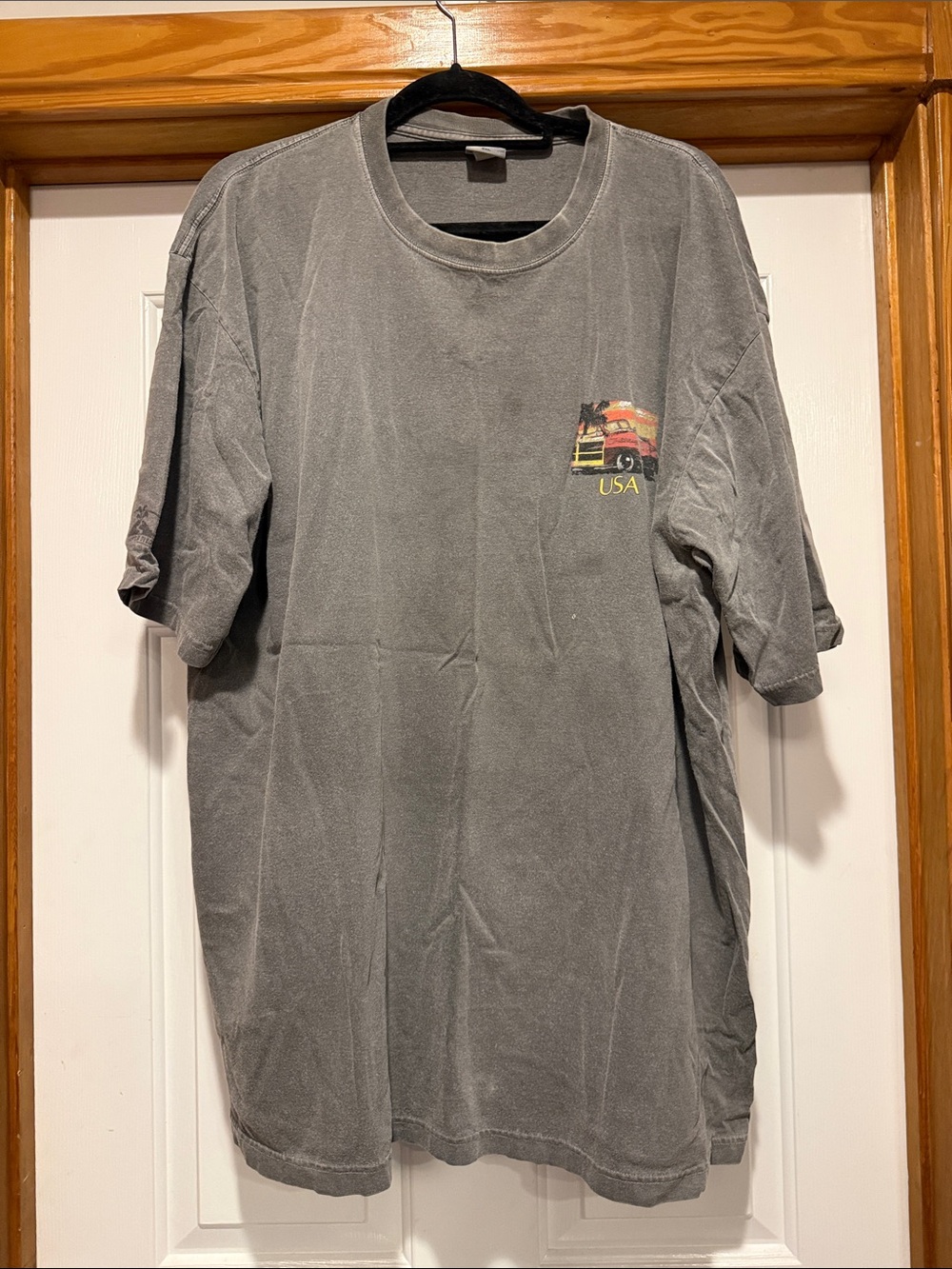 Men's Gray USA Graphic Short Sleeve Tee